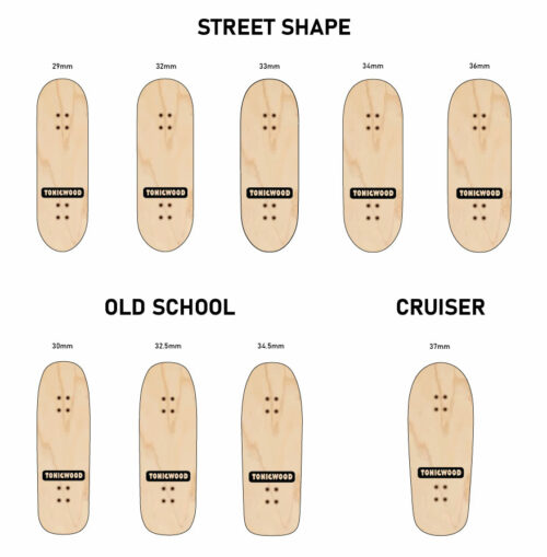 Shape Guide TonicWood professional fingerboard decks
